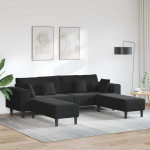 Sofa 3 vnt. Juoda Aksomas