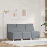 Modulinis sofa vienetas be rankų 3 vnt. Šviesiai pilka audinys