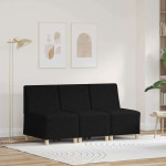 Modulinis sofa vienetas be rankų 3 vnt. Juoda audinys
