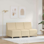 Modulinis sofa vienetas be rankų 3 vnt. Kreminė audinys