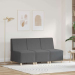 Modulinis sofa vienetas be rankų 3 vnt. Tamsiai pilka