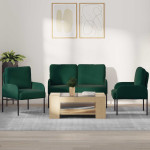 Sofų komplektai 3 vnt. Tamsiai žalia 115 x 56 x 80 cm Aksomas