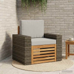 Lauko Vidurinis Sofa Natūrali ir Šviesiai pilka