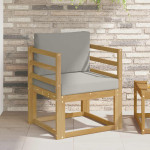 Lauko sofa Poliesteris Balta ir šviesiai pilka