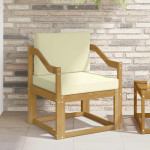 Lauko sofa Poliesteris Balta ir kreminė