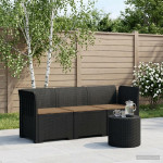 3-vietė sodo sofa su pagalvėlėmis, Rattan išvaizda 3 vietos PP