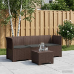 3-vietė sodo sofa su pagalvėlėmis, Rattan išvaizda 3 vietos PP