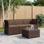 3-vietė sodo sofa su pagalvėlėmis, Rattan išvaizda 3 vietos PP