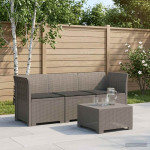 3-vietė sodo sofa su pagalvėlėmis, Rattan išvaizda 3 vietos PP