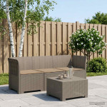 3-vietė sodo sofa su pagalvėlėmis, Rattan išvaizda 3 vietos PP