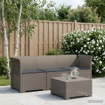 3-vietė sodo sofa su pagalvėlėmis, Rattan išvaizda 3 vietos PP