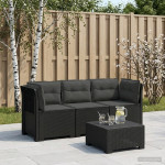 3-vietė sodo sofa su pagalvėlėmis, Rattan išvaizda 3 vietos PP