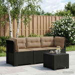 3-vietė sodo sofa su pagalvėlėmis, Rattan išvaizda 3 vietos PP