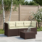 3-vietė sodo sofa su pagalvėlėmis, Rattan išvaizda 3 vietos PP