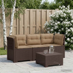 3-vietė sodo sofa su pagalvėlėmis, Rattan išvaizda 3 vietos PP