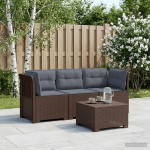 3-vietė sodo sofa su pagalvėlėmis, Rattan išvaizda 3 vietos PP