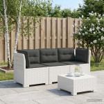 3-vietė sodo sofa su pagalvėlėmis, Rattan išvaizda 3 vietos PP