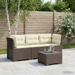 3-vietė sodo sofa su pagalvėlėmis, Rattan išvaizda 3 vietos PP
