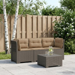3-vietė sodo sofa su pagalvėlėmis, Rattan išvaizda 3 vietos PP