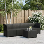 4 vietų sodo sofa pintinės išvaizdos PP Antracito
