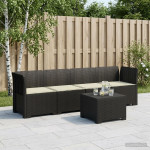 4 vietų sodo sofa su pagalvėmis pintinės išvaizdos PP Antracito