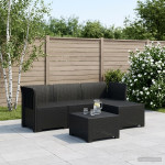 4 Vietų Sodo Sofa Ratanų Imitacija PP Antracito