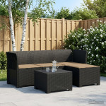 4 Vietų Sodo Sofa su Pagalvėlėmis Ratanų Imitacija PP Antracito