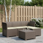 4 Vietų Sodo Sofa su Pagalvėlėmis Ratanų Imitacija PP