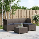 4 Vietų Sodo Sofa su Pagalvėlėmis Ratanų Imitacija PP