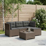 4 Vietų Sodo Sofa su Pagalvėlėmis Ratanų Imitacija PP