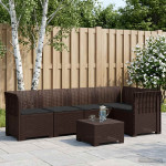 5-vietė sodo sofa su pagalvėlėmis Rataninio išvaizdos 5 vietos