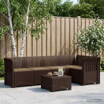 5-vietė sodo sofa su pagalvėlėmis Rataninio išvaizdos 5 vietos