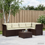 5-vietė sodo sofa su pagalvėlėmis Rataninio išvaizdos 5 vietos