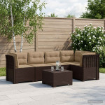 5-vietė sodo sofa su pagalvėlėmis Rataninio išvaizdos 5 vietos
