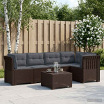 5-vietė sodo sofa su pagalvėlėmis Rataninio išvaizdos 5 vietos