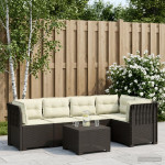 5-vietė sodo sofa su pagalvėlėmis Rataninio išvaizdos 5 vietos