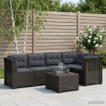 5-vietė sodo sofa su pagalvėlėmis Rataninio išvaizdos 5 vietos