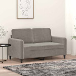 Dvivietė sofa, šviesiai pilkos spalvos, 120cm, aksomas