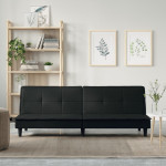 Sofa-lova, juodos spalvos, audinys