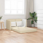 Grindų sofa-lova, 2-1, kreminės spalvos, 112x174x55cm, audinys
