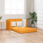 Grindų sofa-lova, 2-1, tamsiai geltona, 112x174x55cm, audinys