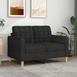 Dvivietė sofa, juodos spalvos, 120cm, audinys