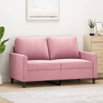 Dvivietė sofa, rožinės spalvos, 120cm, aksomas