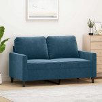 Dvivietė sofa, mėlynos spalvos, 120cm, aksomas