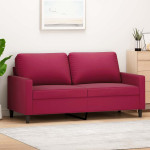 Dvivietė sofa, raudonojo vyno spalvos, 140cm, aksomas
