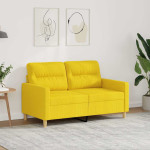 Dvivietė sofa, šviesiai geltonos spalvos, 120cm, audinys