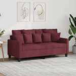 Dvivietė sofa, raudonojo vyno spalvos, 140cm, audinys