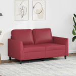 Dvivietė sofa, raudonojo vyno spalvos, 120cm, dirbtinė oda