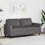Dvivietė sofa, pilkos spalvos, 140cm, dirbtinė oda