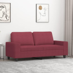 Dvivietė sofa, raudonojo vyno spalvos, 140cm, audinys